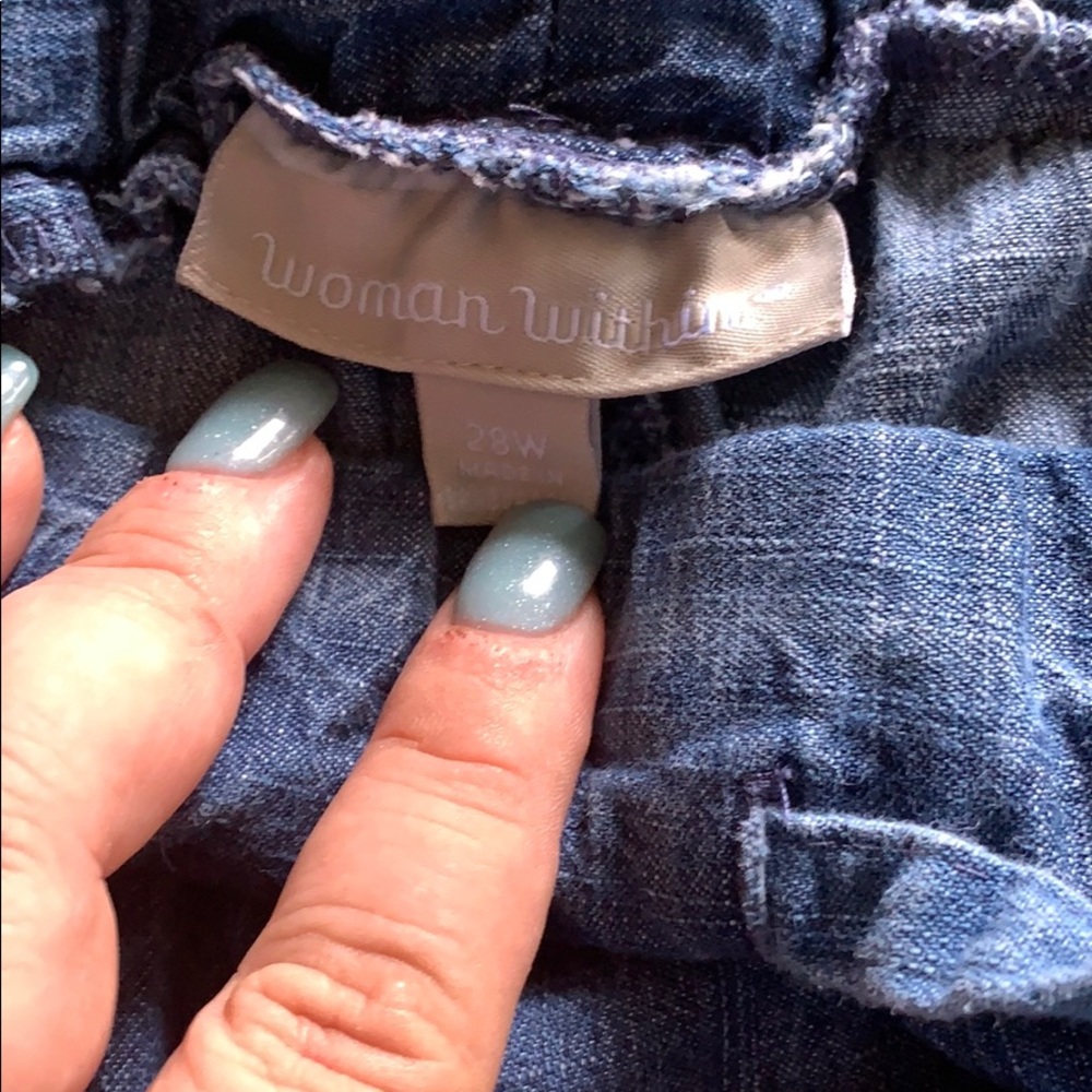 Woman within drawstring denim - Picture 2 of 2